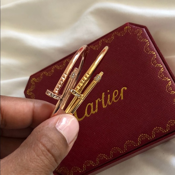 Nail Bracelet Dipped In Gold with Crystals... - Picture 4 of 4